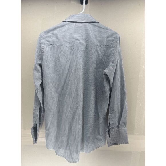 Vintage Wrangler Western Workwear Mechanic Long Sleeve Button Shirt M 15.5 READ - Picture 4 of 5